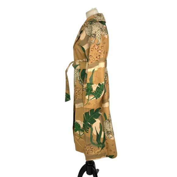 Las Surenas Jungle D'Amour Leopard Print Coat Camel Size Large NWT $600 MSRP - Picture 5 of 9